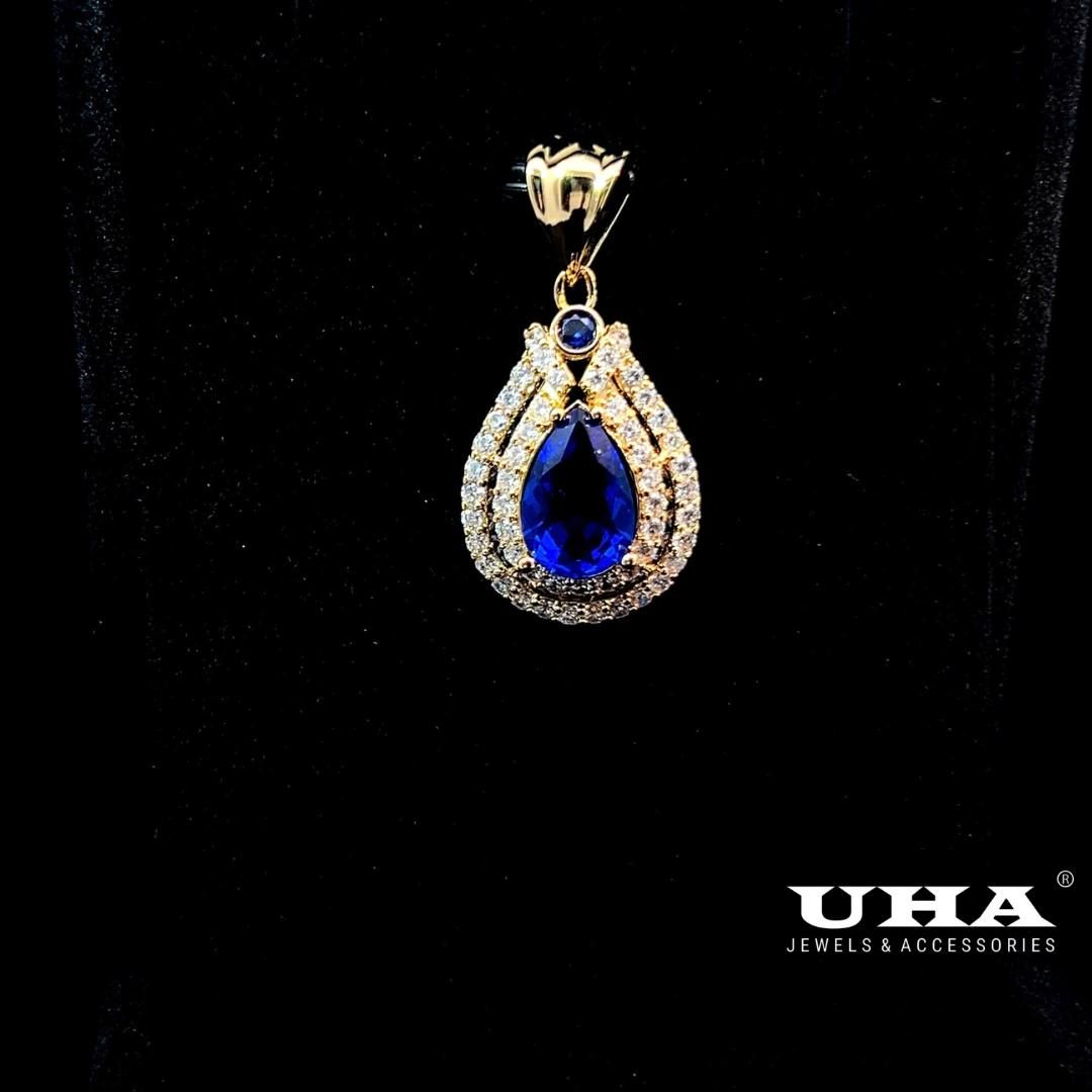 M1632 Mặt và dây chuyền đình đá màu phong thủy cao cấp sang trọng tinh tế UHA Trang Sức Jewelry Women
