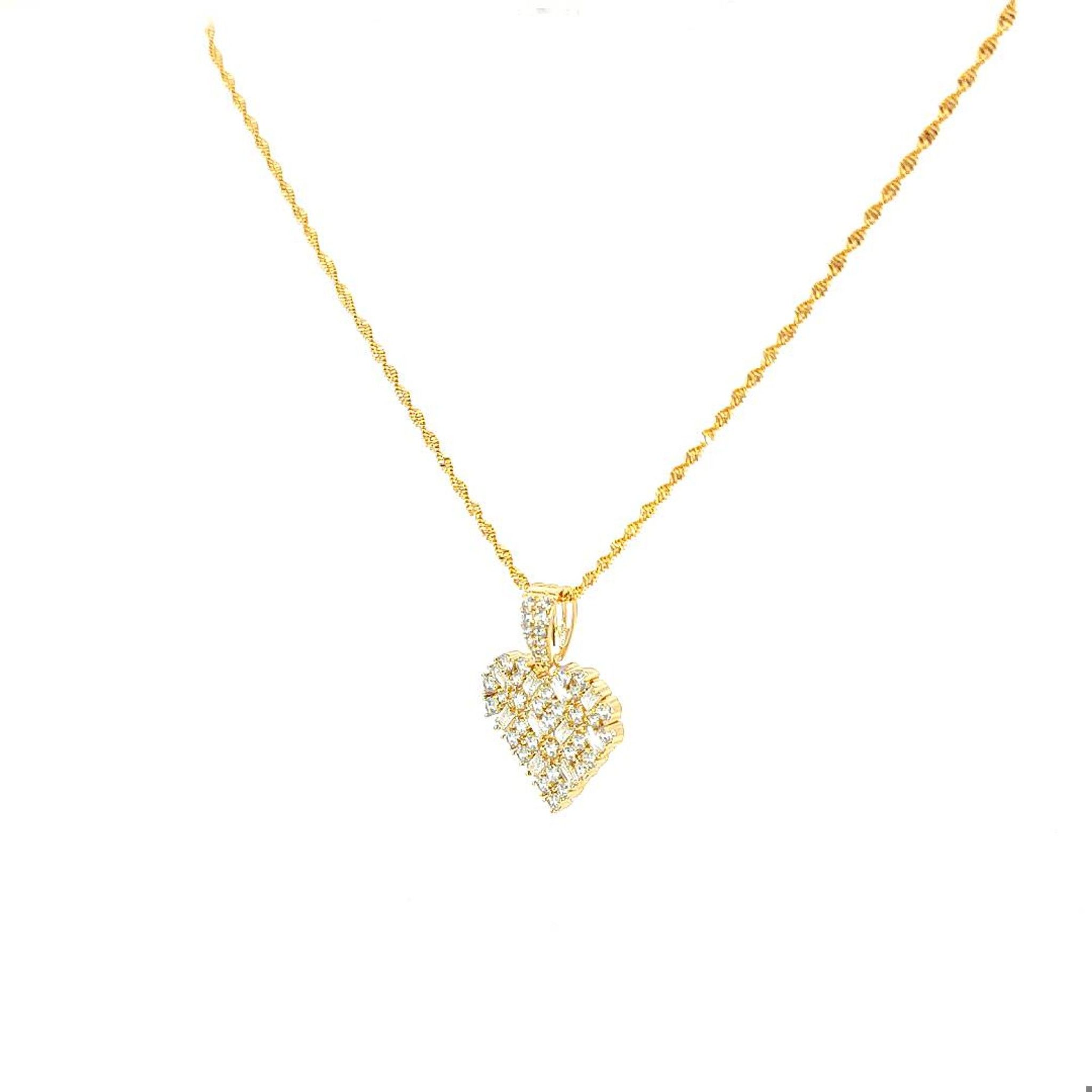 M1346 - Mặt dây chuyền nữ mạ vàng hình trái tim  kiểu dáng sang trọng (Không kèm dây)