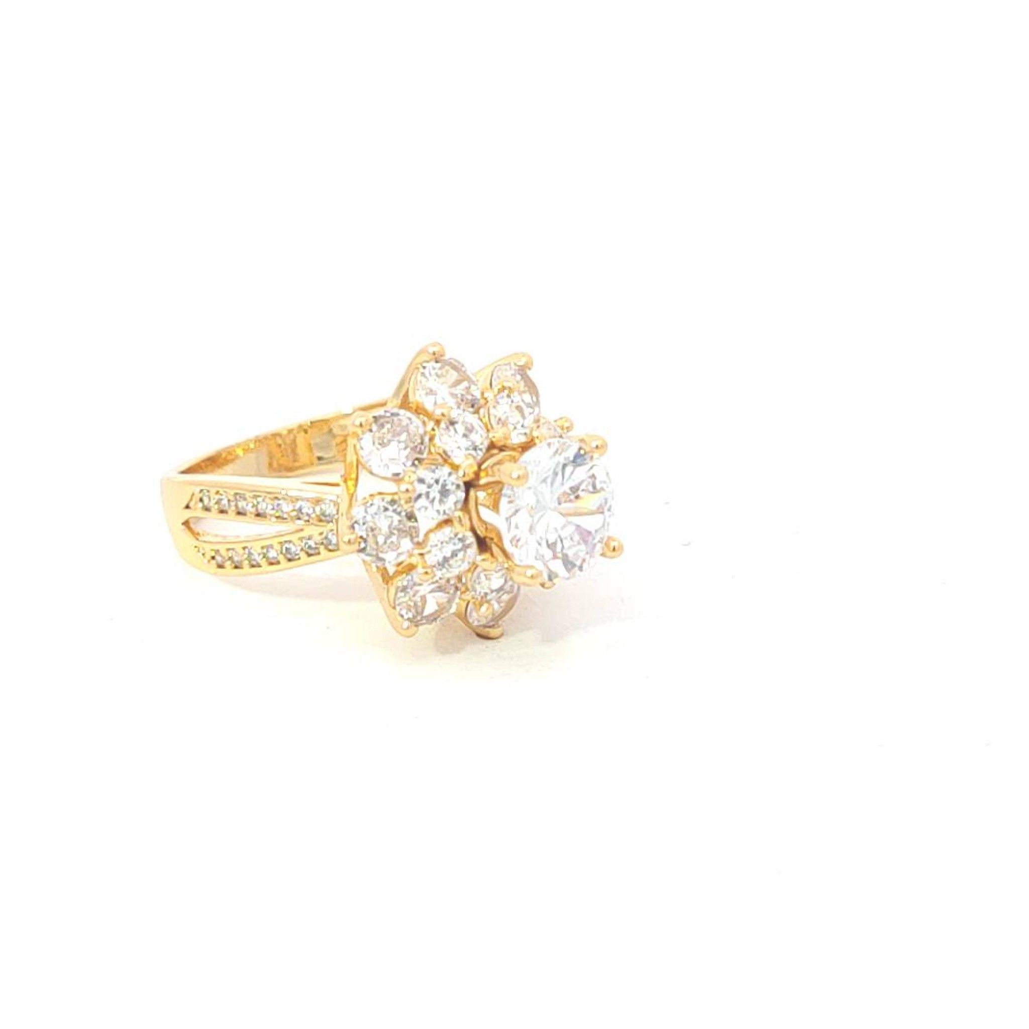 N464 Nhẫn nữ đính đá CZ thiết kế hình hoa sang trọng UHA Women