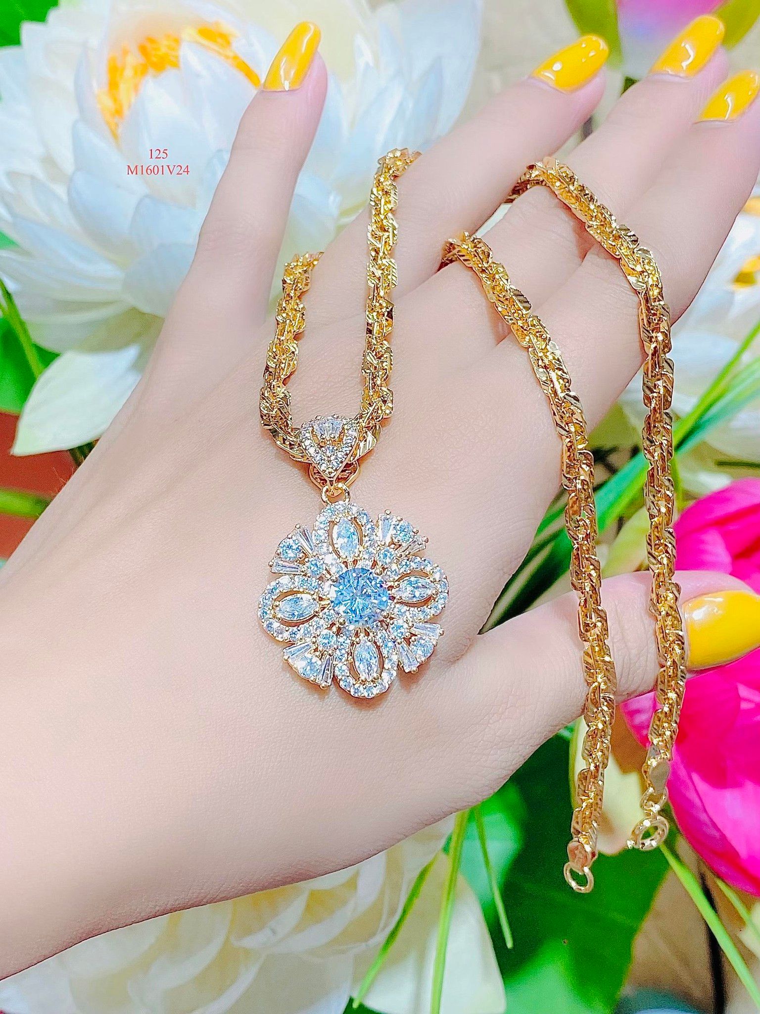 M1601 Mặt và dây chuyền nữ đính đá CZ cao cấp UHA Women Jewelry