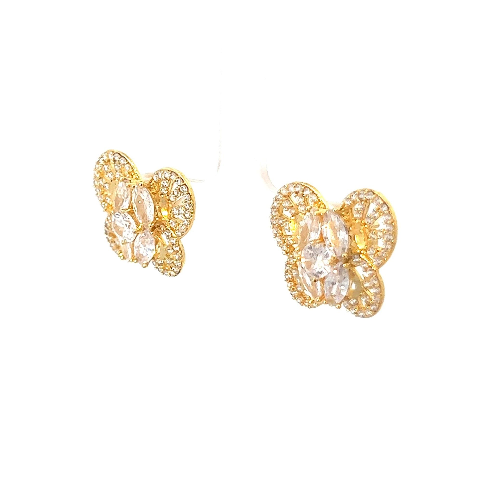 B1082154 Bông tai con bướm kiểu dáng đính đá baguette siêu xinh Women