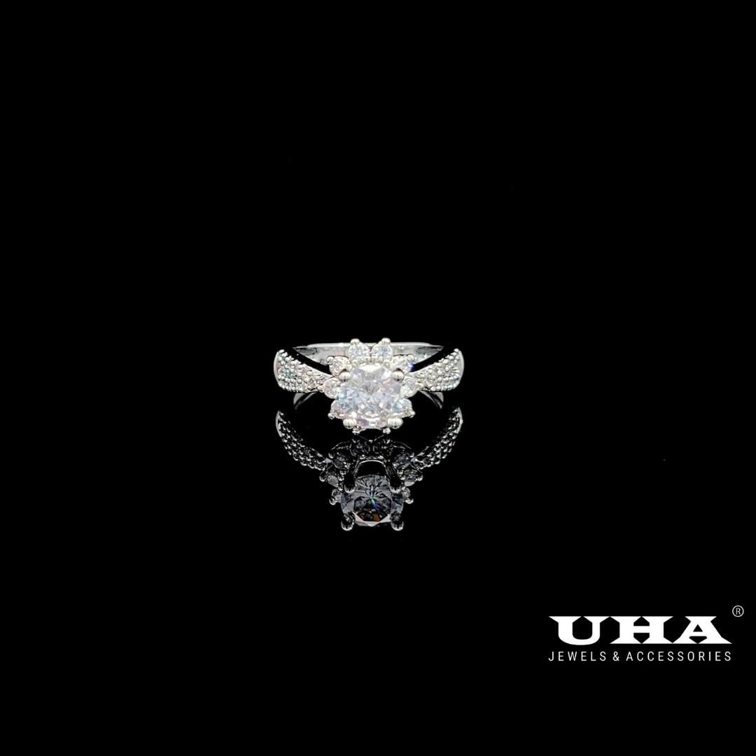 N855 Nhẫn nữ UHA đính đá CZ  cao cấp sáng lấp lánh UHA Women