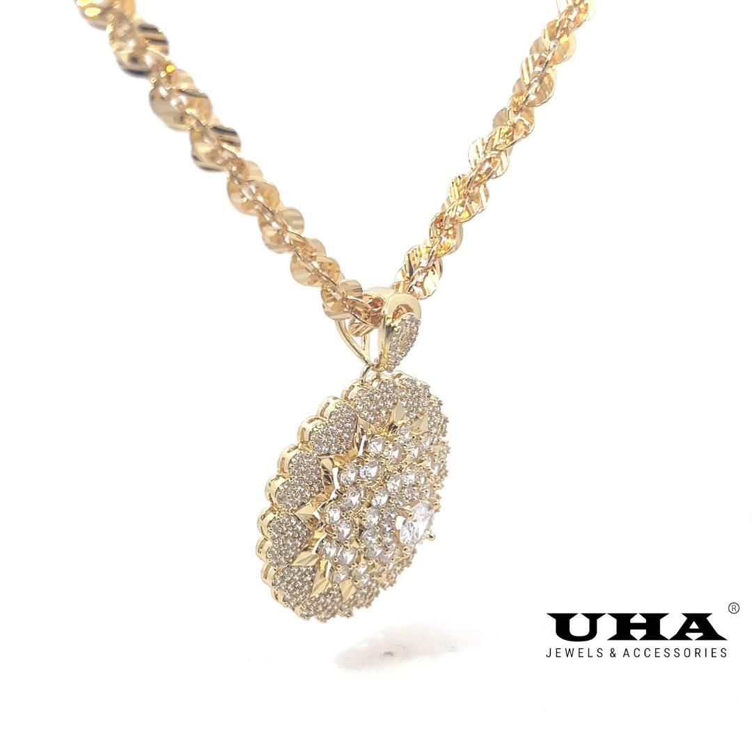 M1604 Mặt và Dây chuyền đính đá CZ cao cấp sáng lấp lánh UHA Women
