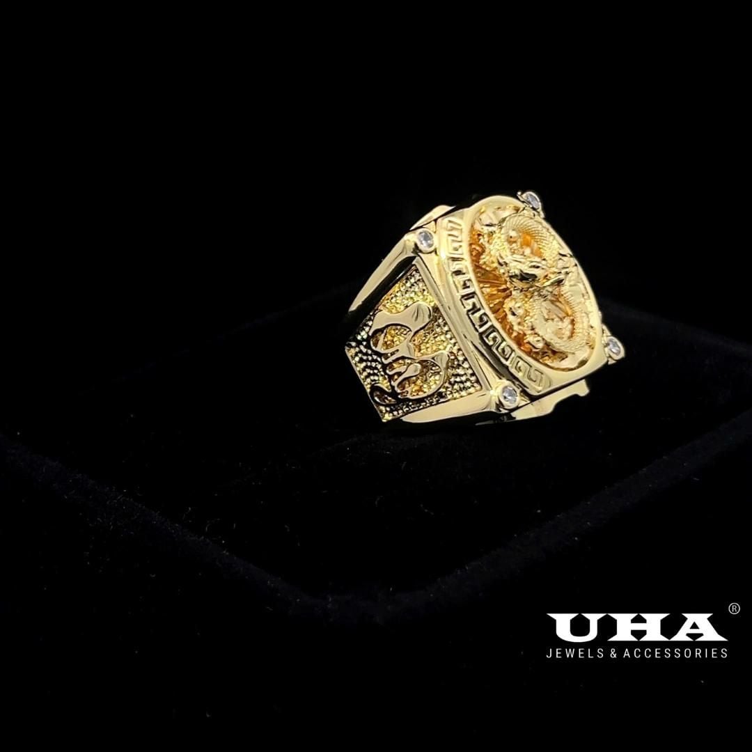 N1185 Nhẫn nam thiết kế hình rồng (chữ PHÚ QUÝ) trọng tinh tế UHA