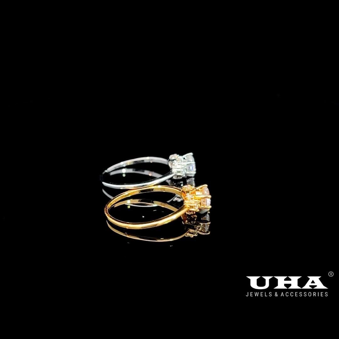 N820 - Nhẫn nữ UHA hình tròn đính đá cz cao cấp Women