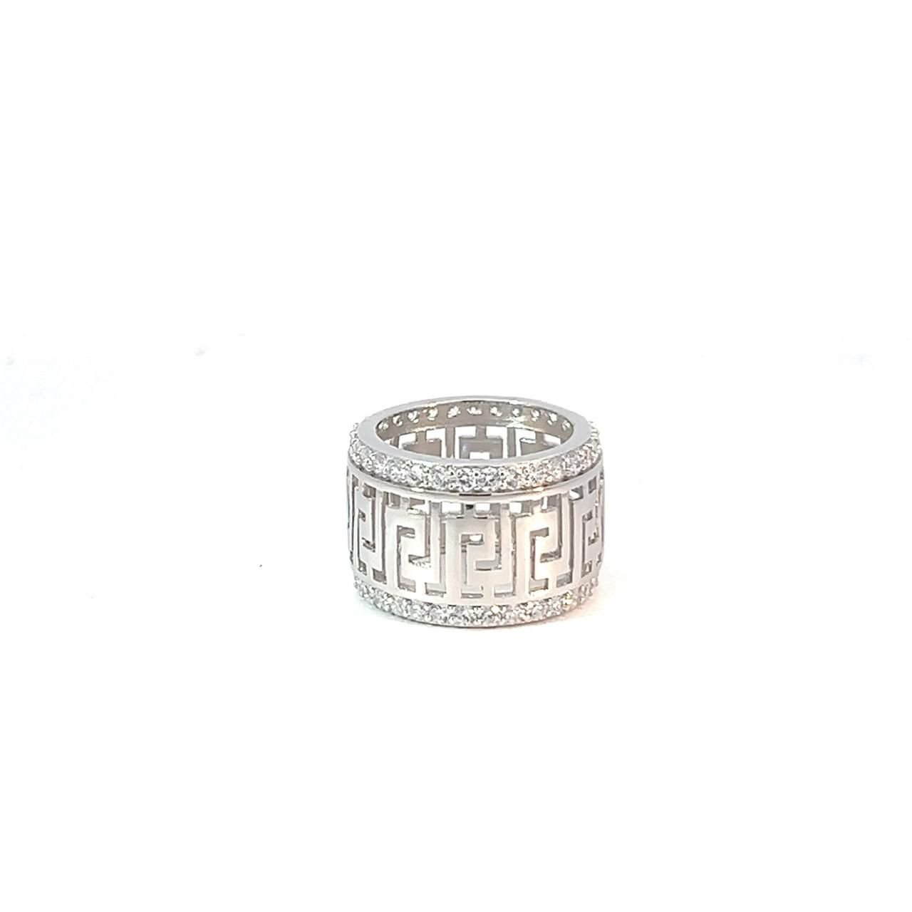 Nhẫn nam bạc 925 xi bạch kim đính đá CZ NB02