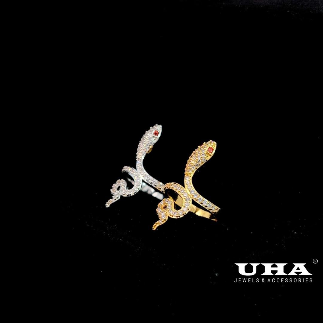 N775 UHA - Nhẫn nữ con rắn UHA   đính đá CZ cao cấp  sang trọng Women