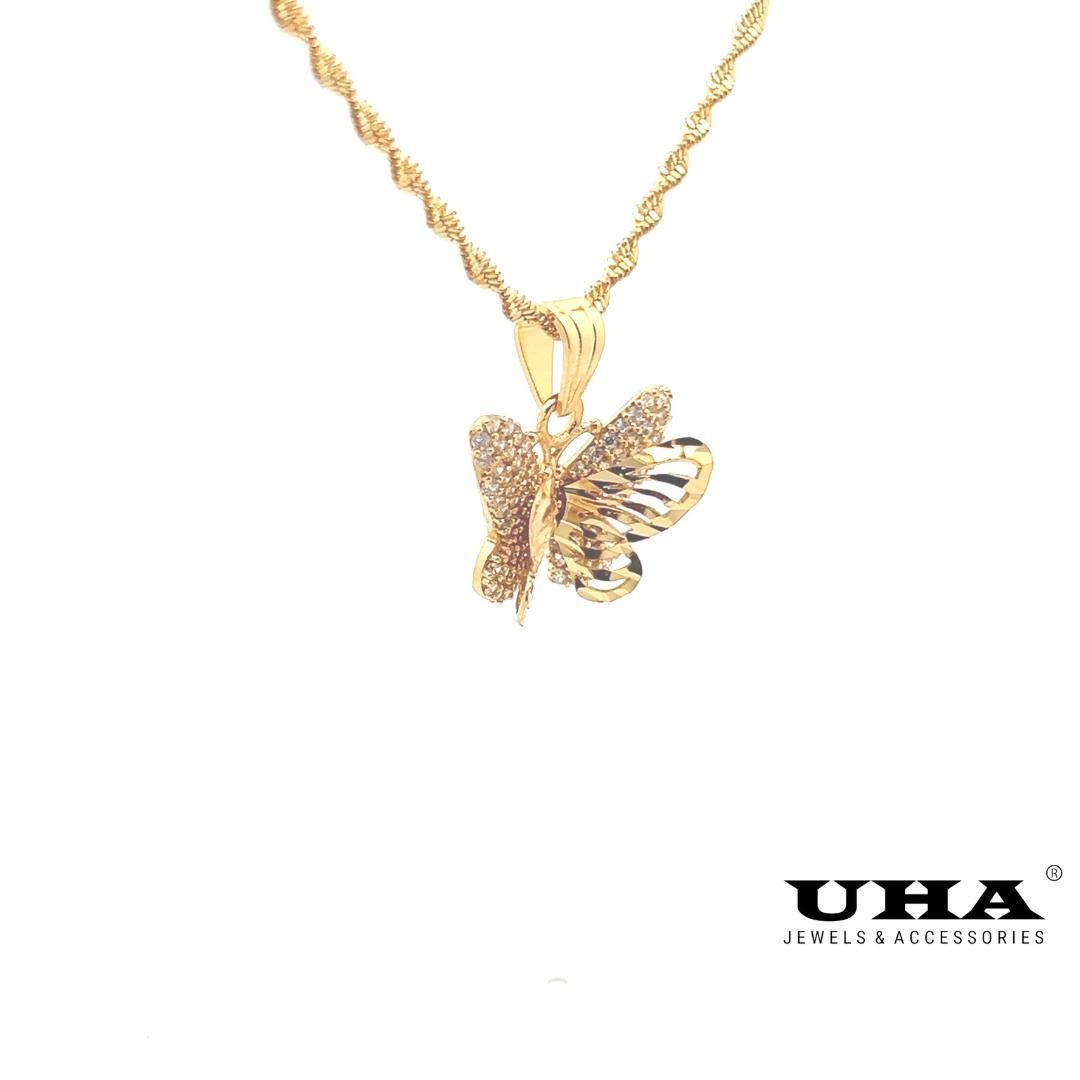 M771 Mặt và Dây chuyền thiết kế hình BƯỚM trẻ trung xinh xắn UHA Women Voi