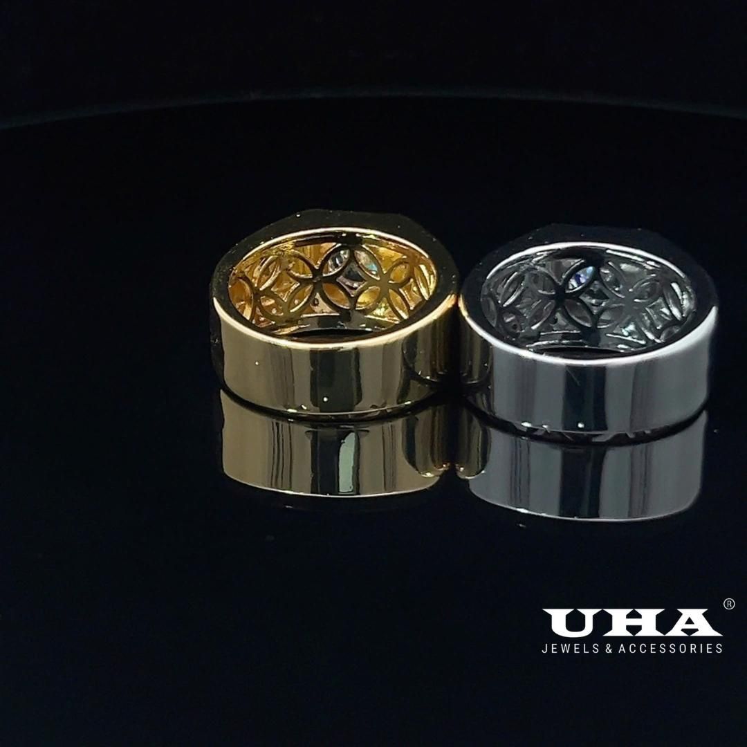N1229 Nhẫn nam có lót lòng đính đá CZ cao cấp thiết kế sang trọng UHA
