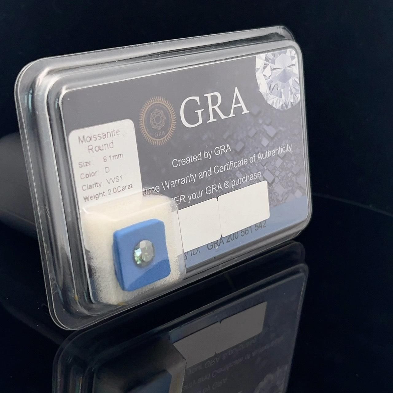 Đá Moissanite MÀU Full Giấy Kiểm Định GRA Size 4ly-15ly