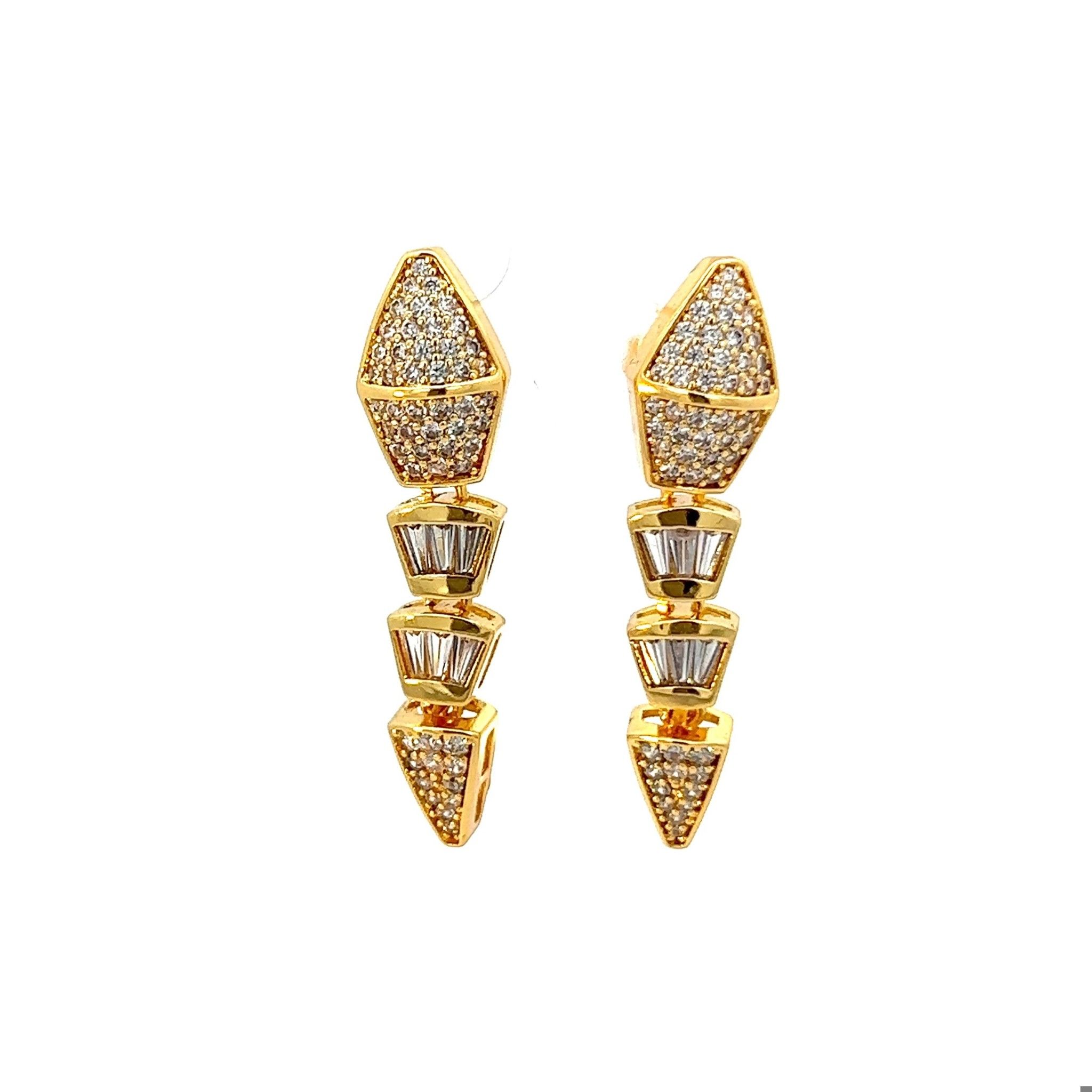 B1507 Bông tai rắn đính đá baguette siêu xinh -UHA Women Nữ Voi