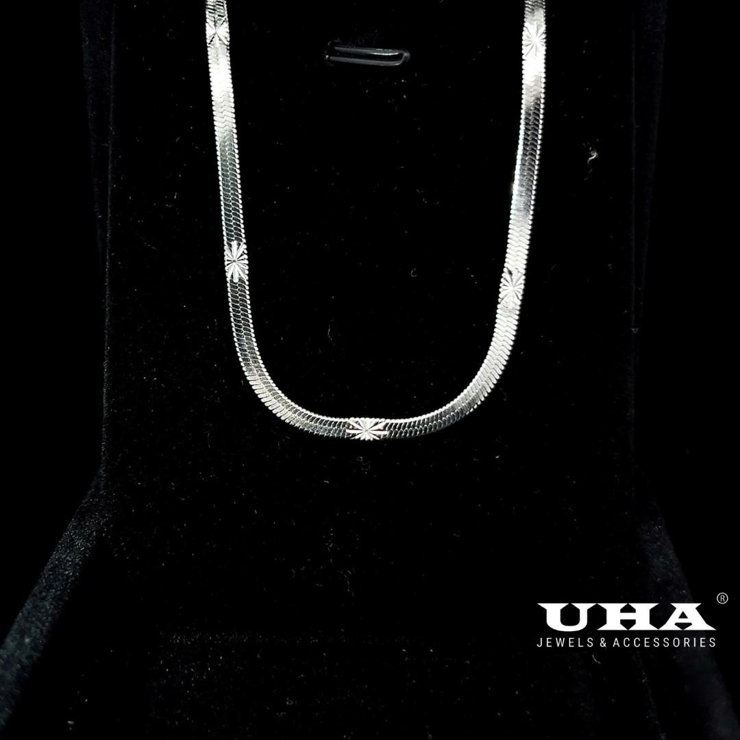 DIN1 Dây chuyền inox unisex bản dẹp 2ly thiết kế   cao cấp bền màu UHA Jewelry