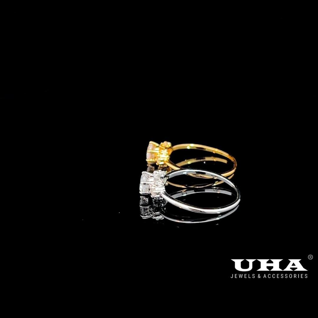 N820 - Nhẫn nữ UHA hình tròn đính đá cz cao cấp Women