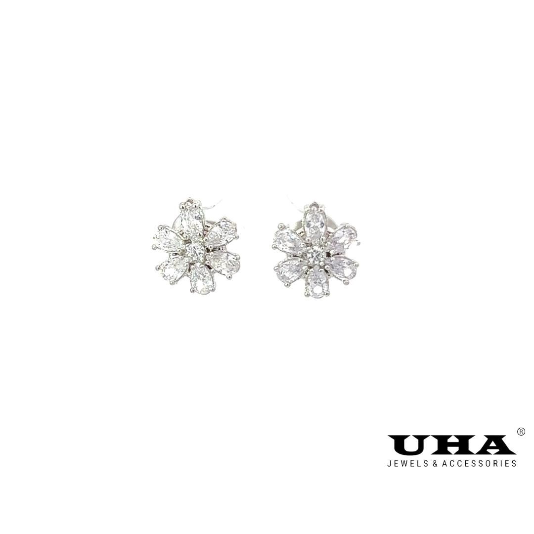 B1486 Bông tai nữ đính đá baguette thiết kế trẻ trung UHA Women Voi