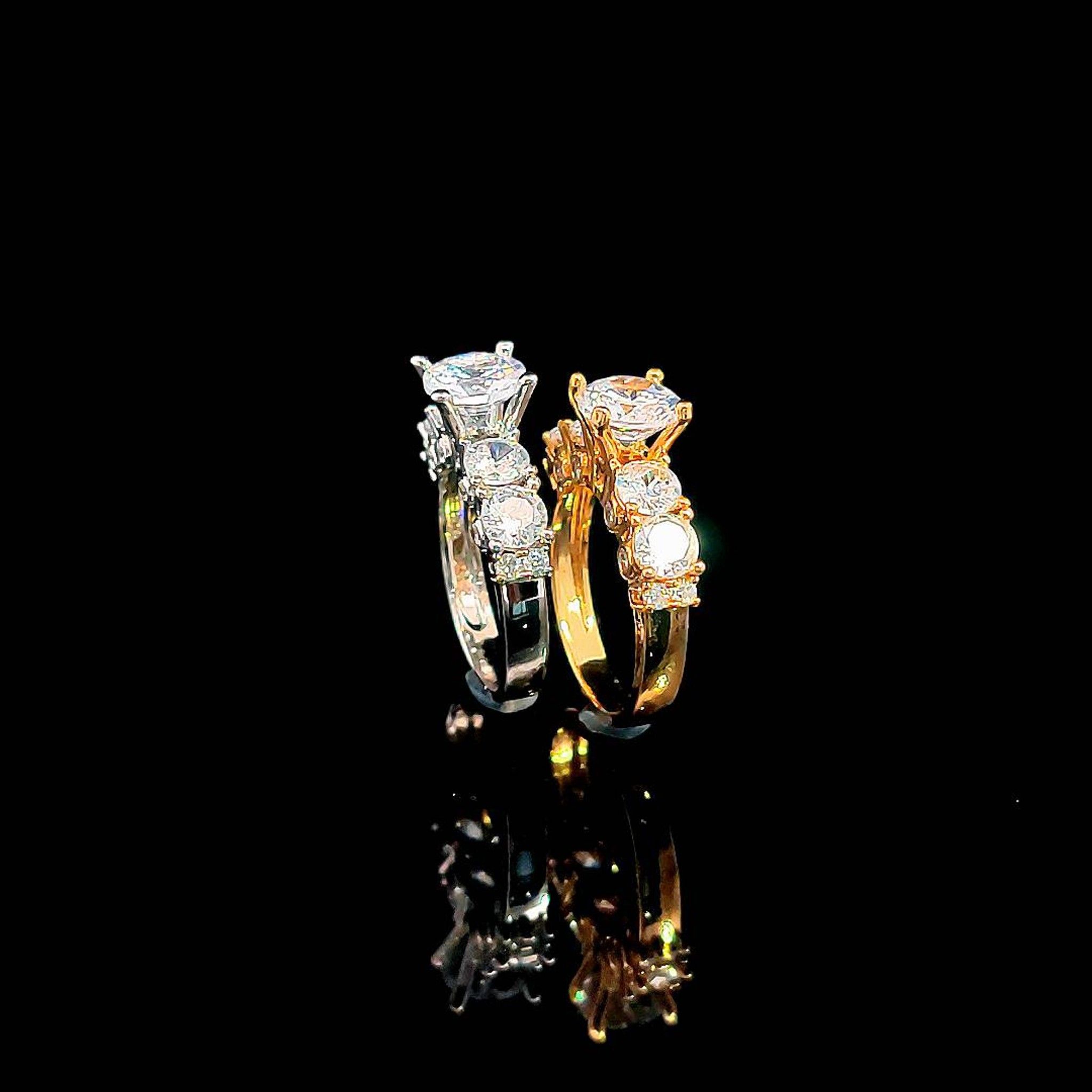 N670 Nhẫn nữ đính đá CZ cao cấp sáng lấp lánh UHA Women