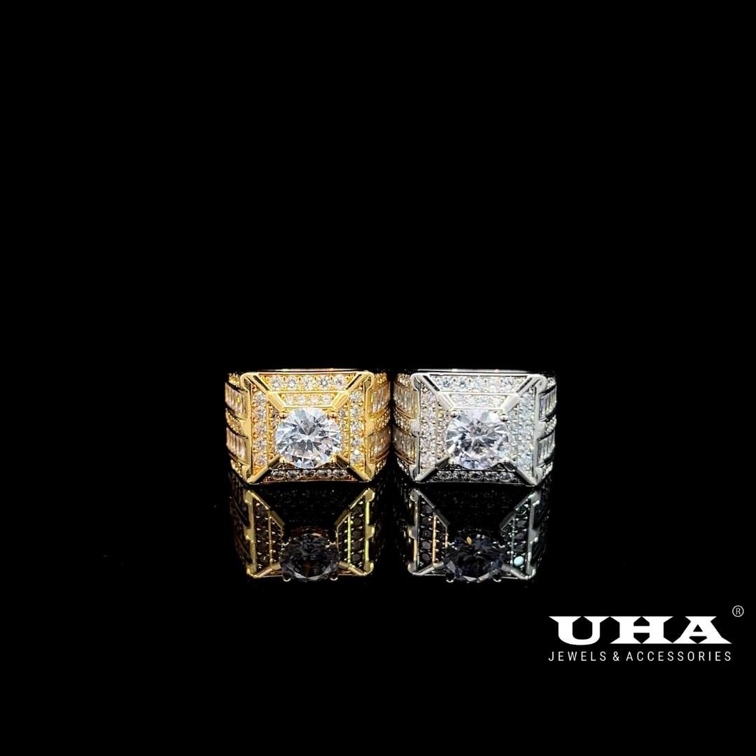 N648 Nhẫn nam  đính đá CZ cao cấp sáng lấp lánh UHA