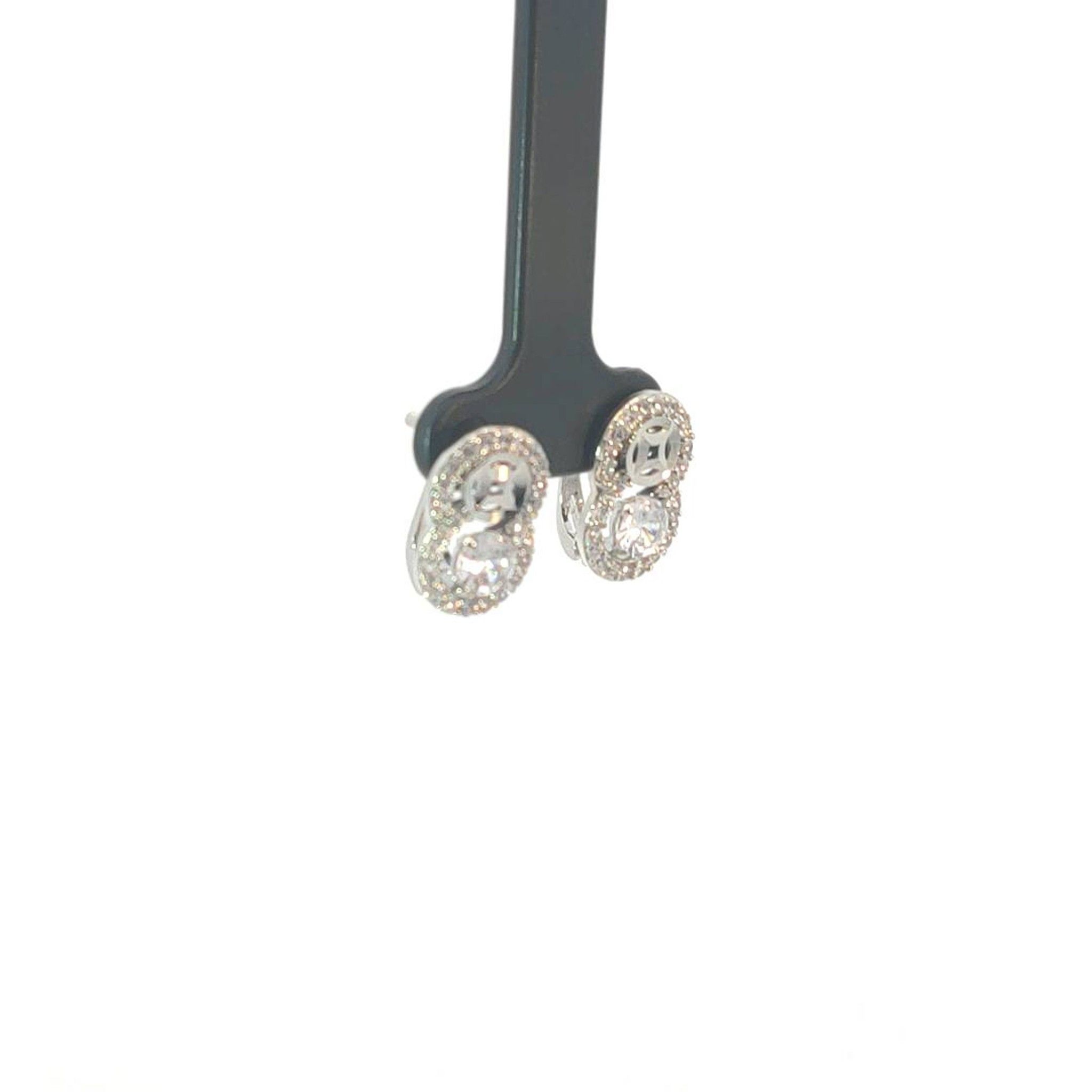 B1540-Bông tai nữ đính dá baguette bền màu Women