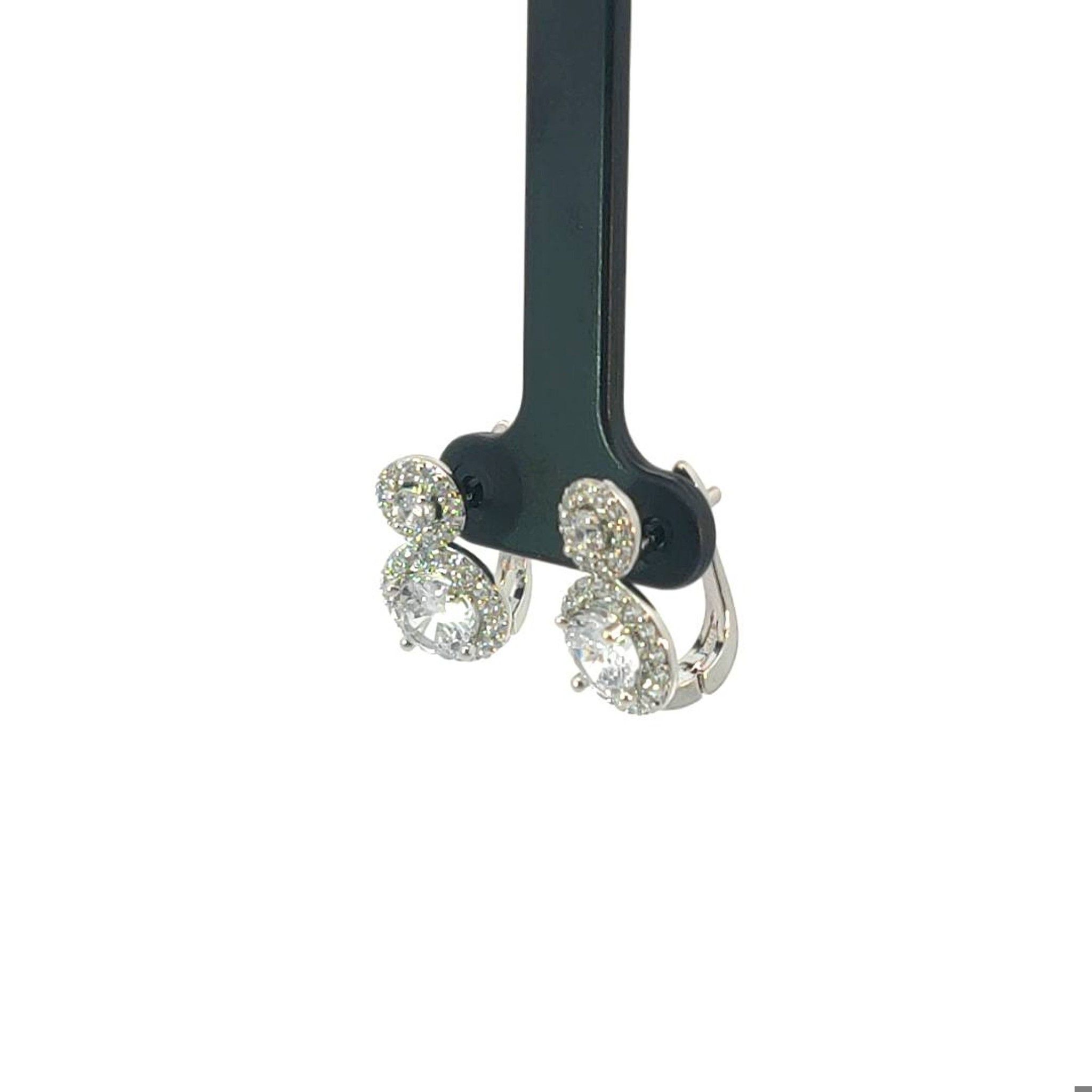 B1543-Bông tai nữ đính đá CZ bền màu  sáng lấp lánh Women