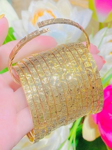 Vòng ximen bản vuông 4li thiết kế hoa văn tinh tế UHA XM1 Phụ Kiện
