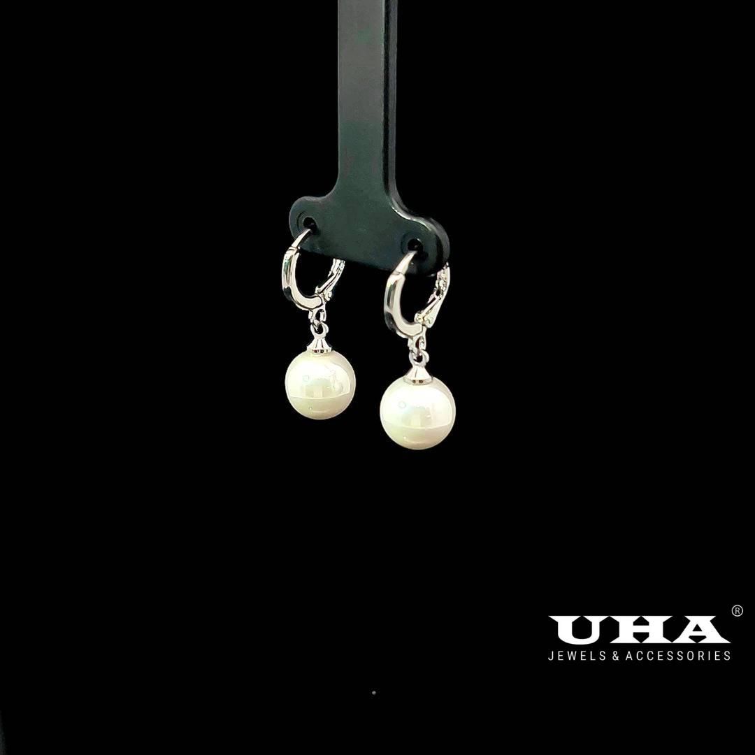 B1587 Bông tai nữ kiểu khuyên tròn thiết kế trái châu trẻ trung UHA