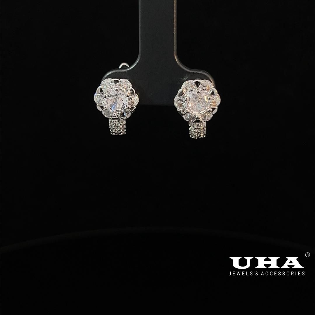 B1434 Bông tai nữ đính đá CZ cao cấp sáng lấp lánh UHA