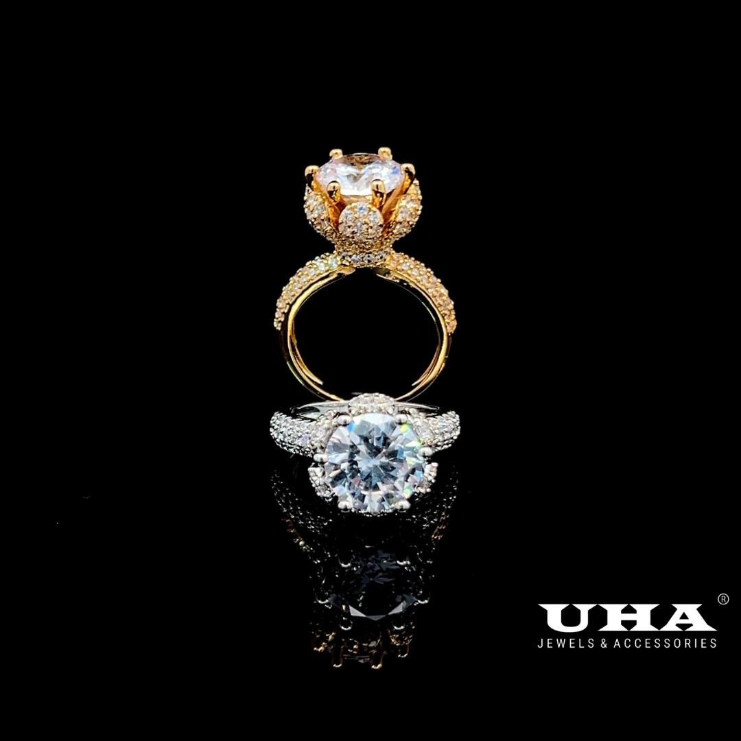 N503 Nhẫn nữ đính đá CZ cao cấp sáng lấp lánh UHA Women