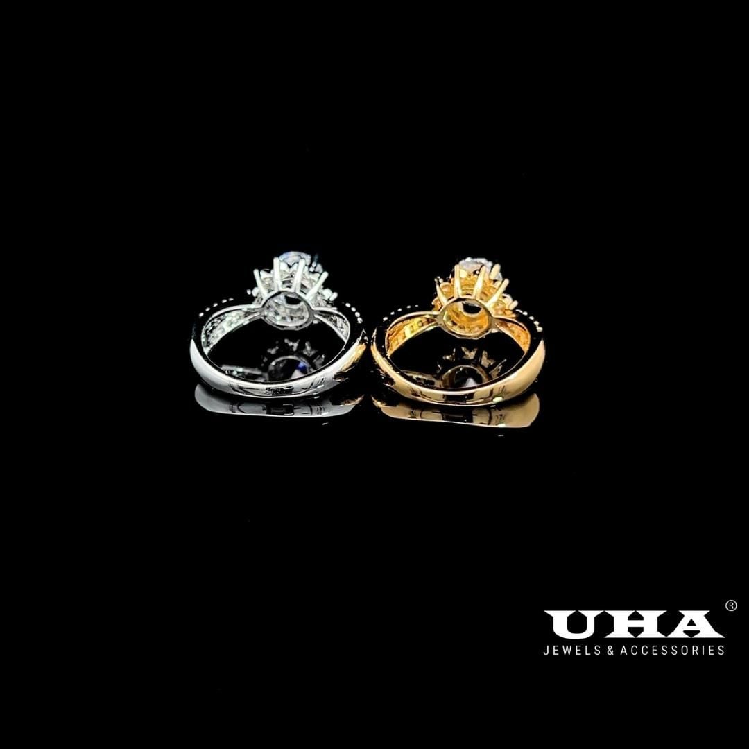 N855 Nhẫn nữ UHA đính đá CZ  cao cấp sáng lấp lánh UHA Women