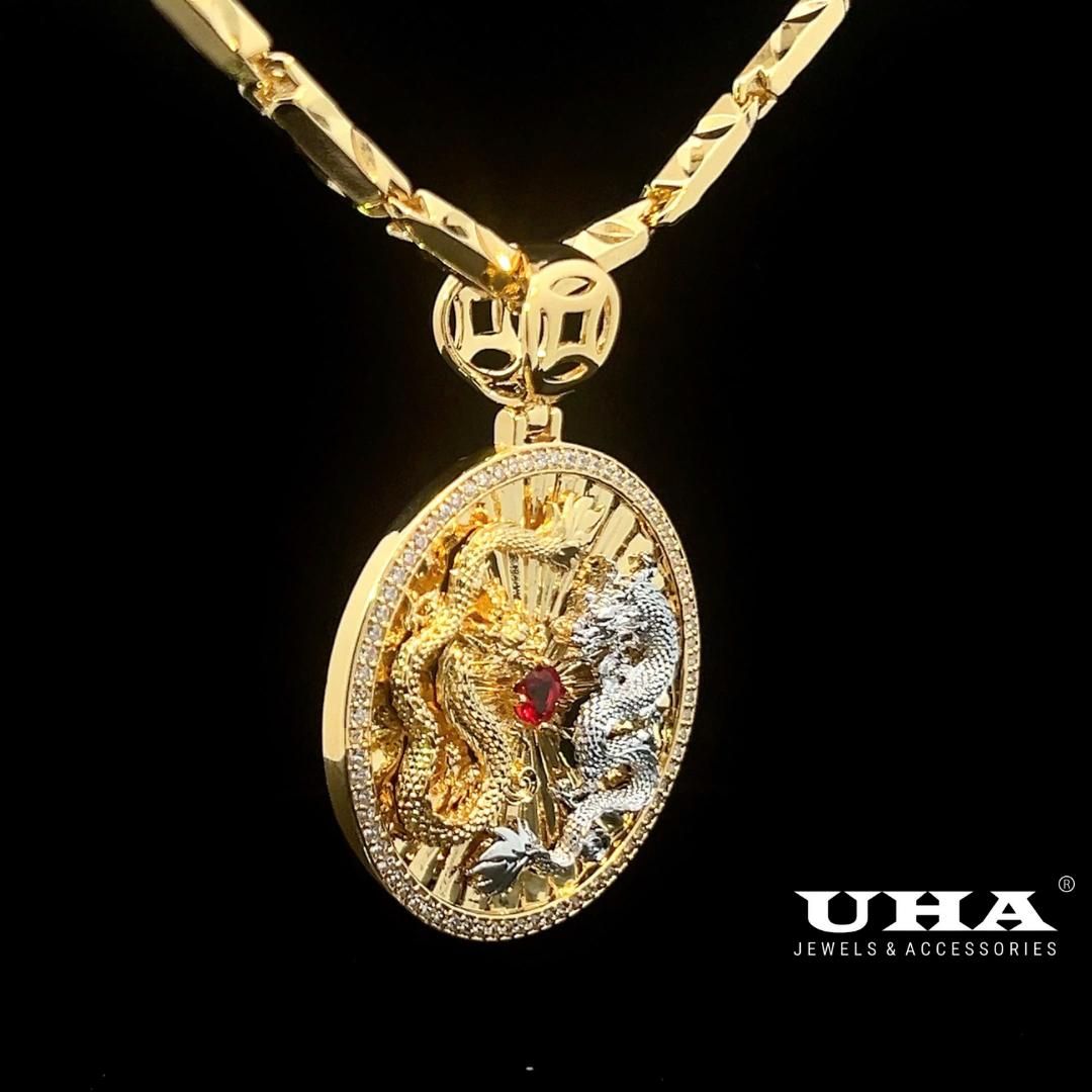 M1609HM Mặt và Dây chuyền nam thiết kế hình rồng sang trọng UHA