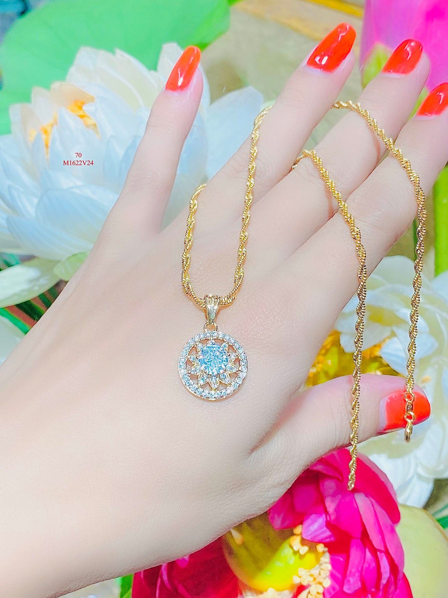 M1622 Mặt và dây chuyền nữ đính đá CZ cao cấp sáng lấp lánh siêu xinh UHA Women Voi