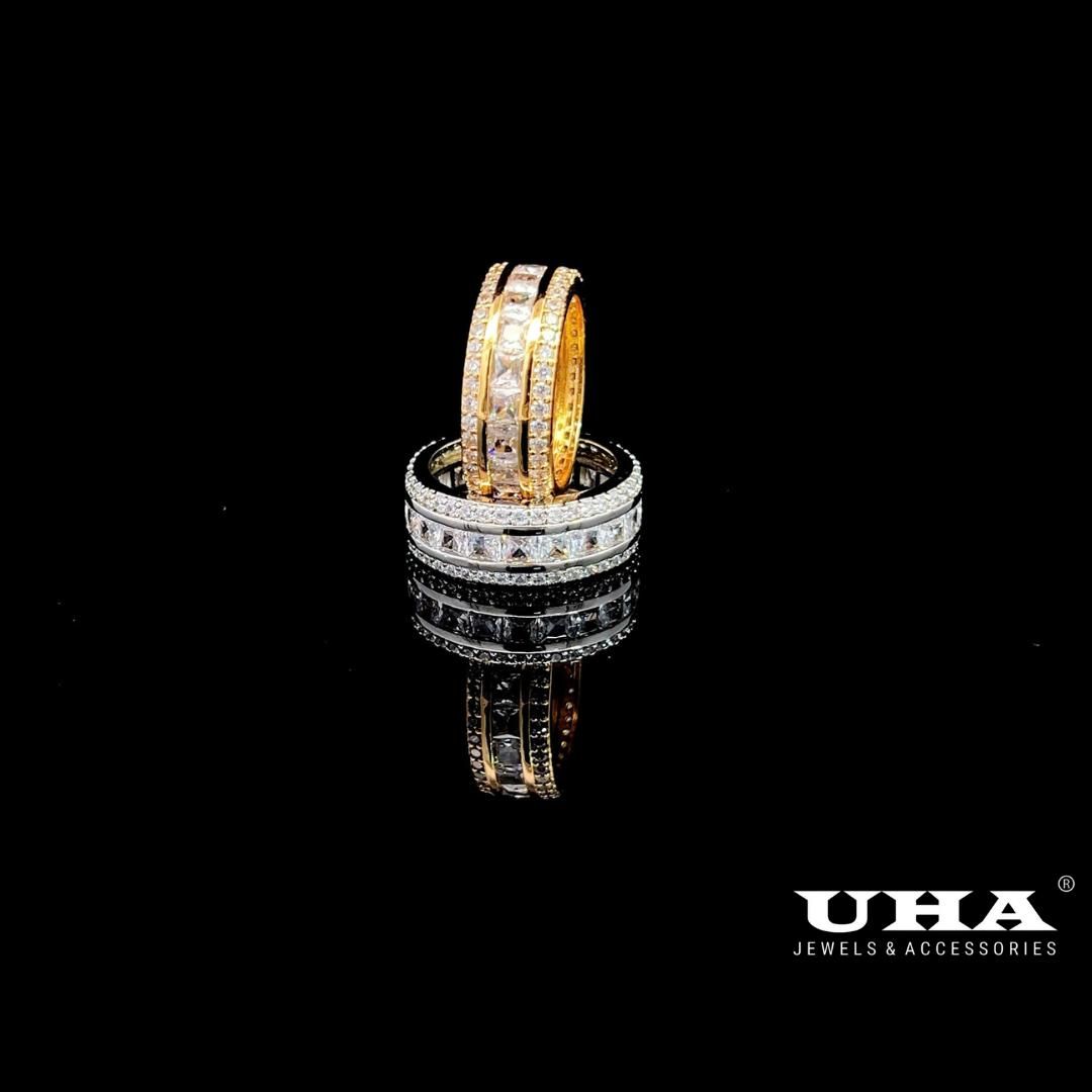 N953 Nhẫn UHA nam mạ vàng - trắng cao cấp UHA