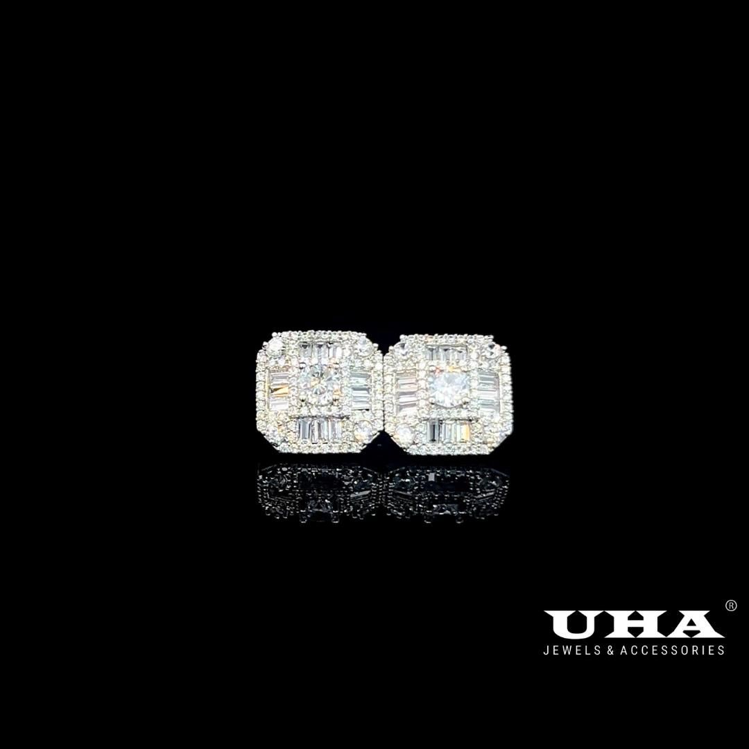 B1629 Bông tai nữ đính đá bagutte cao cấp sáng lấp lánh UHA- TẶNG KÈM HỘP ĐỰNG