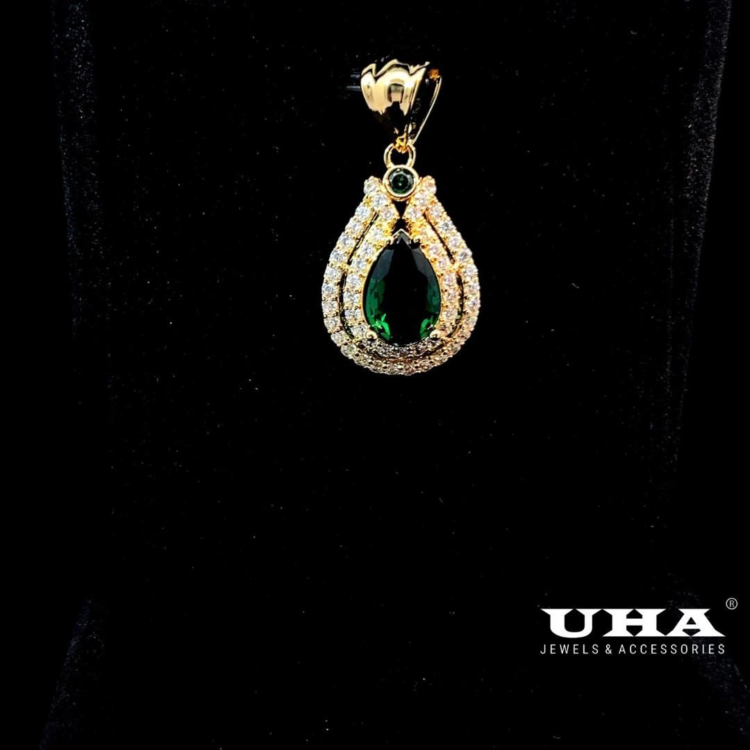 M1632 Mặt và dây chuyền đình đá màu phong thủy cao cấp sang trọng tinh tế UHA Trang Sức Jewelry Women