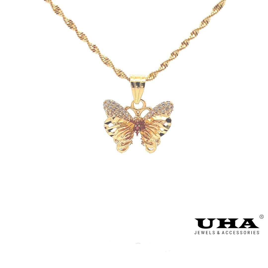 M771 Mặt và Dây chuyền thiết kế hình BƯỚM trẻ trung xinh xắn UHA Women Voi