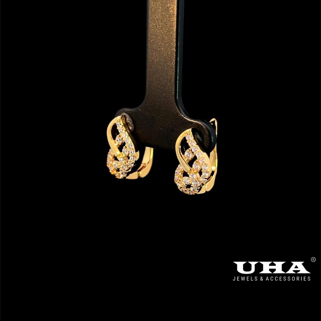 B1645 Bông tai nữ thiết kế sang trọng đính đá sáng lấp lánh UHA- TẶNG KÈM HỘP ĐỰNG Women Hoa Tai