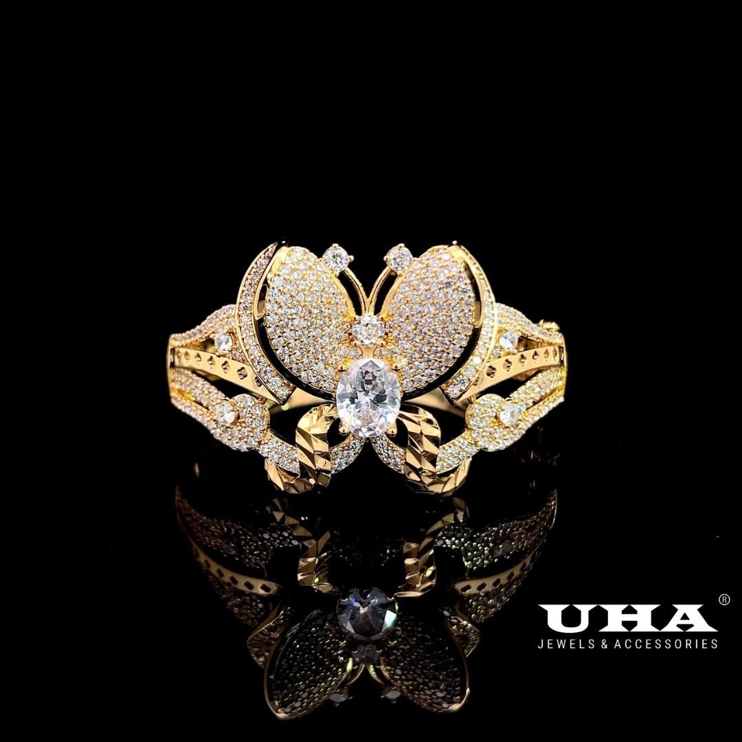 V603 Vòng tay nữ đính đá CZ cao cấp, thiết kế kiểu bướm siêu xinh UHA Phụ Kiện