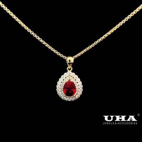 M1628 Mặt và dây chuyền đính đá màu phong thủy thiết kế sang trọng UHA Women Trang Sức Jewelry