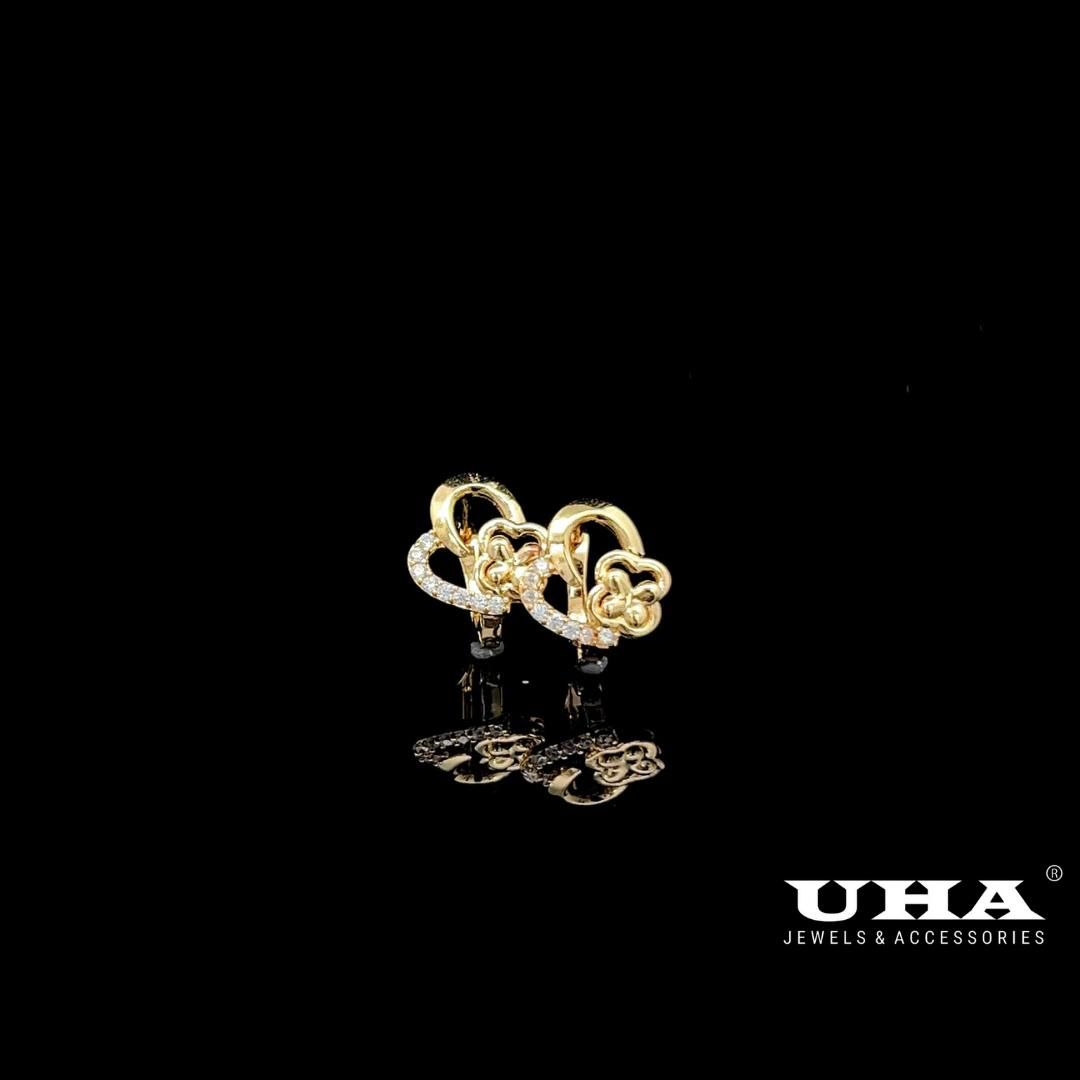 B1616 Bông tai nữ thiết kế kiểu trái tim đính đá sáng lấp lánh UHA- TẶNG KÈM HỘP Women Hoa Tai