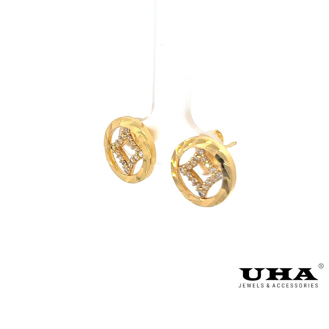 B1346 Bông tai nữ đính đá CZ cao cấp thiết kế bền màu UHA Voi Women