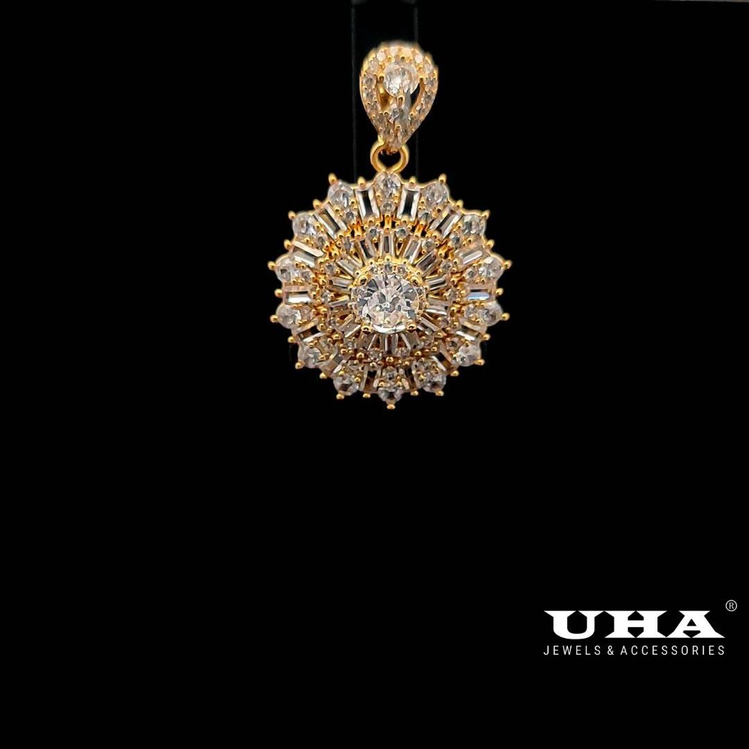 M1610 Mặt và dây chuyền nữ đính đá bagutte CZ cao cấp siêu xinh-UHA