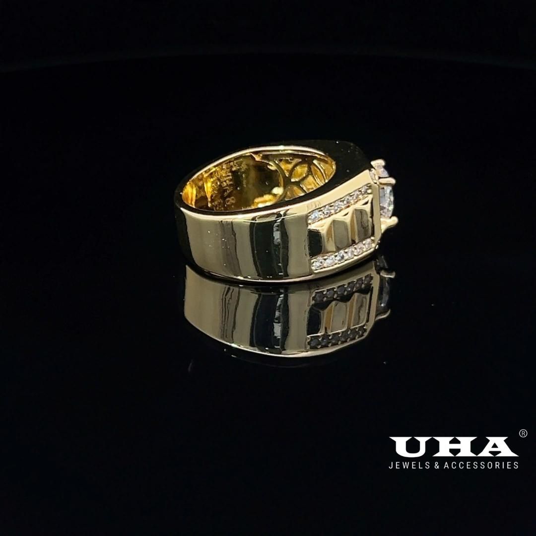 N1229 Nhẫn nam có lót lòng đính đá CZ cao cấp thiết kế sang trọng UHA