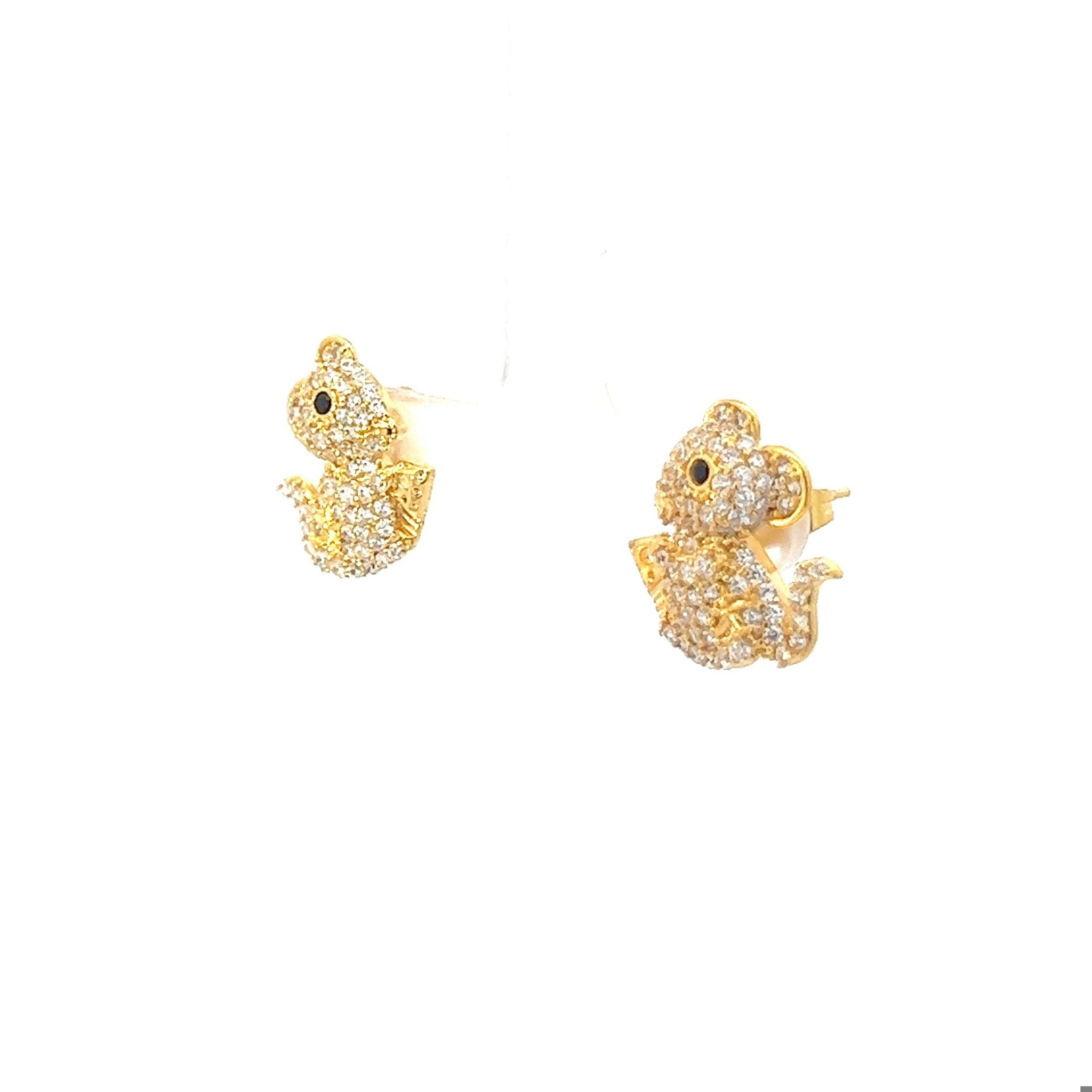 B1122139 Bông tai con chuột kiểu dáng đính đá baguette siêu xinh Women Nữ