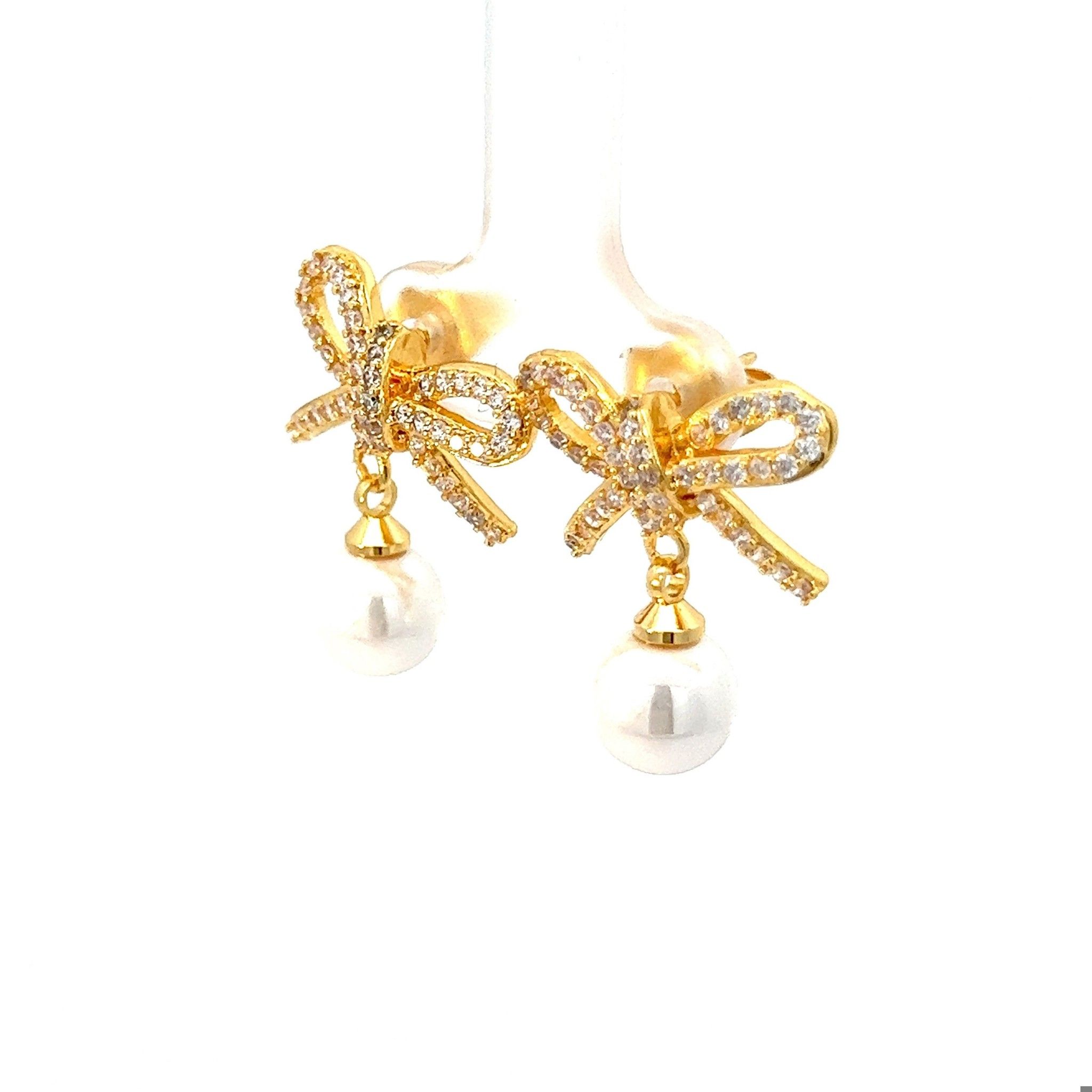 B1503 Bông tai kiểu nơ đính hột bẹt siêu xinh UHA Voi Women