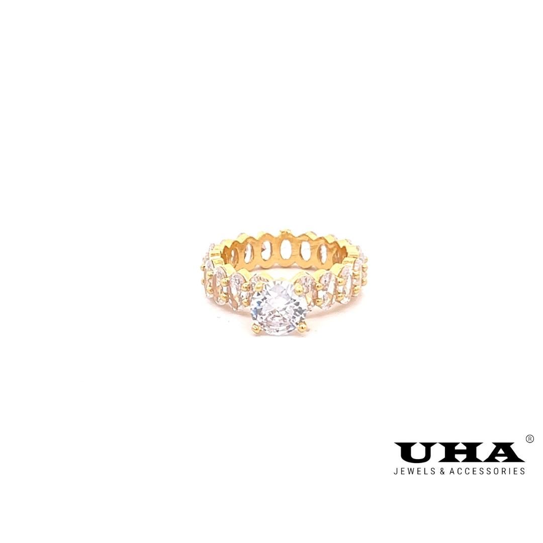 N841 Nhẫn nữ bền màu đính đá CZ cao cấp UHA Women