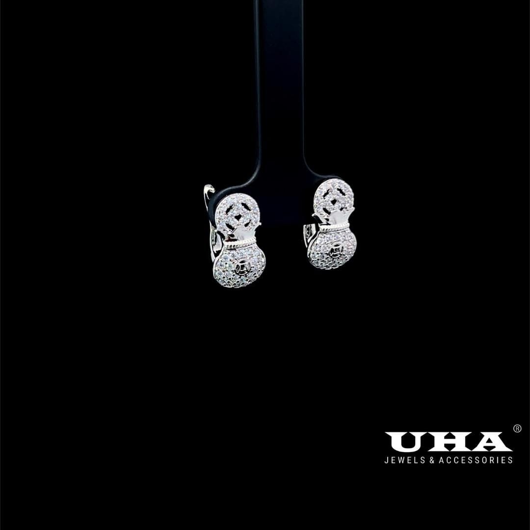 B1644 Bông tai nữ thiết kế kiểu túi $ đính đá sáng lấp lánh UHA- TẶNG KÈM HỘP Women Hoa Tai