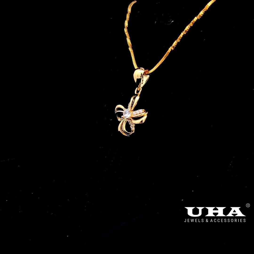 M1656 Mặt và dây chuyền nữ thiết kế kiểu hoa, đính đá CZ cao cấp sáng lấp lánh UHA Women