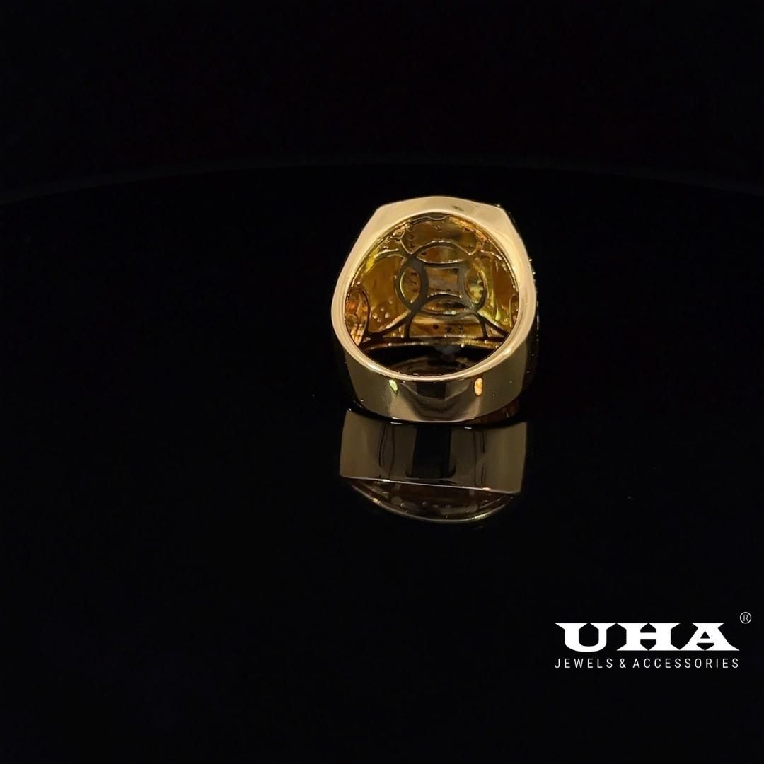 N1211 Nhẫn nam chạm khắc chữ thiết kế sang trọng có lót lòng UHA