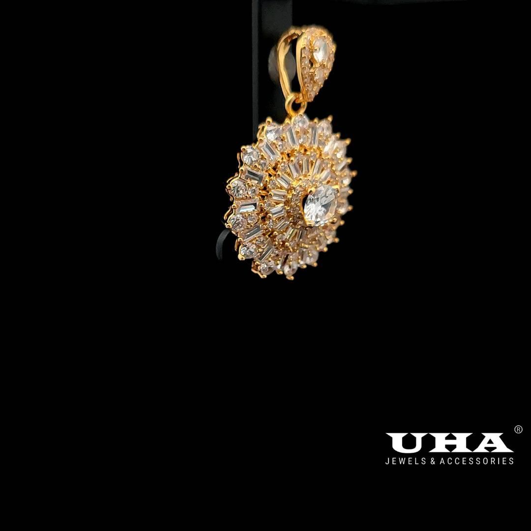 M1610 Mặt và dây chuyền nữ đính đá bagutte CZ cao cấp siêu xinh-UHA