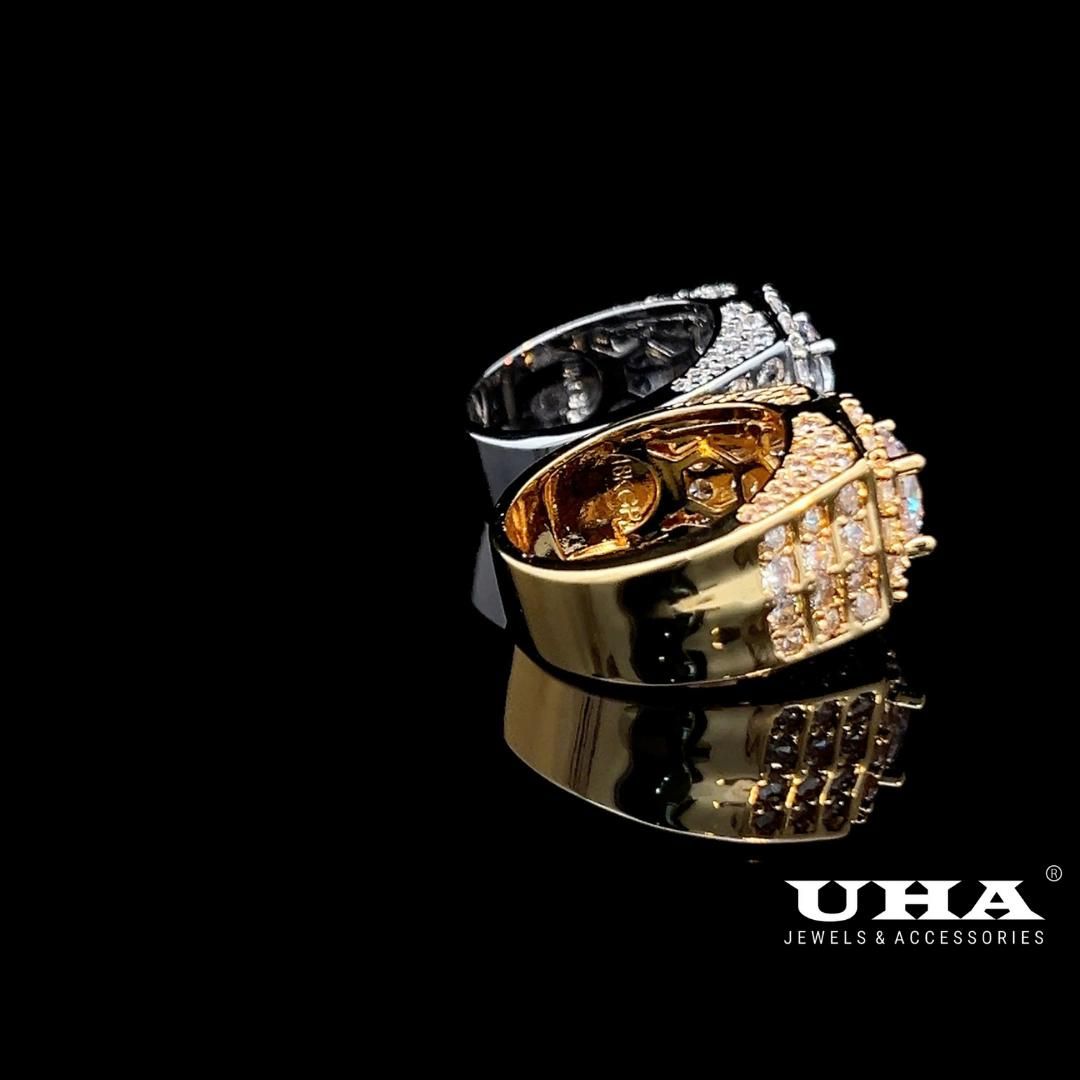 N1223 Nhẫn nam có lót lòng đính đá CZ cao cấp sáng lấp lánh UHA