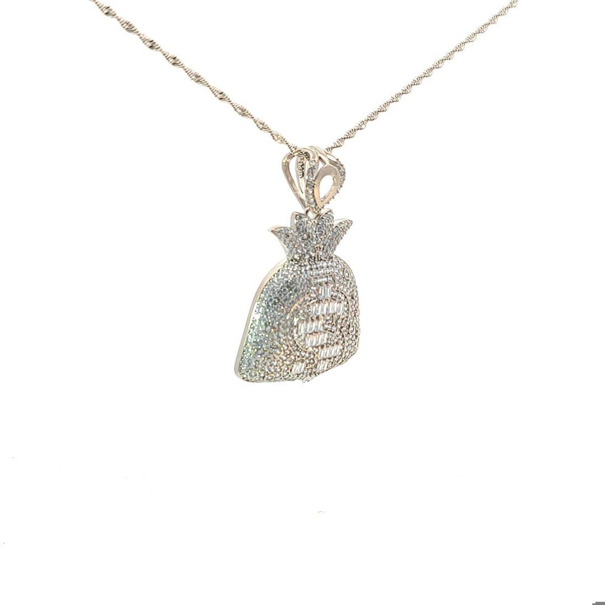 M1278 - Mặt dây chuyền nữ mạ vàng kiểu túi tiền $ đính đá CZ cao cấp (Không kèm dây) Women