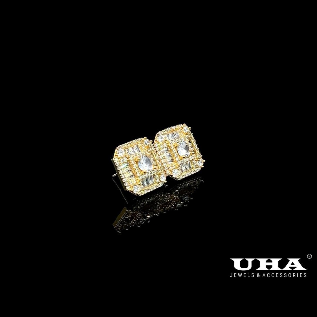 B1629 Bông tai nữ đính đá bagutte cao cấp sáng lấp lánh UHA- TẶNG KÈM HỘP ĐỰNG